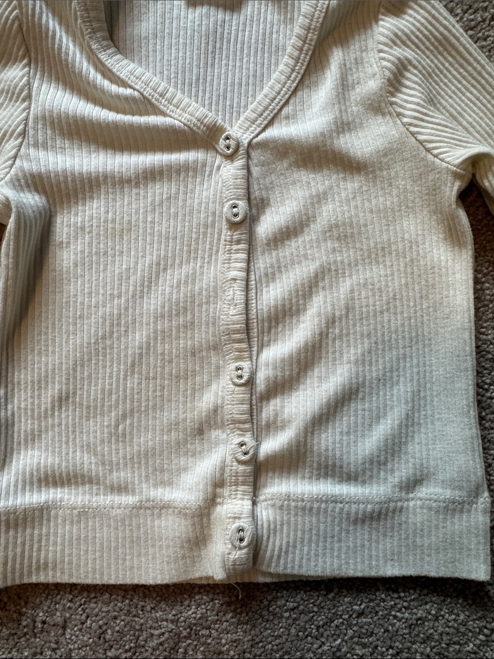 Jamie Kay Cream Ribbed Button-Front Top - Picture 3 of 5